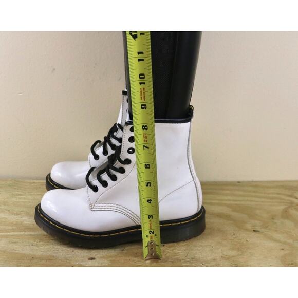 Doc Dr Martens Boots Womens 5 White Combat Lace Up 1450 Air Wair - Picture 5 of 13